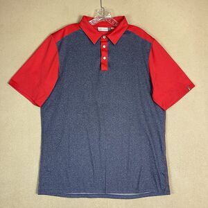 KJUS Shirt Mens XL Red Gray Golf Stowe Primeflex‎ Polo Performance Short Sleeve